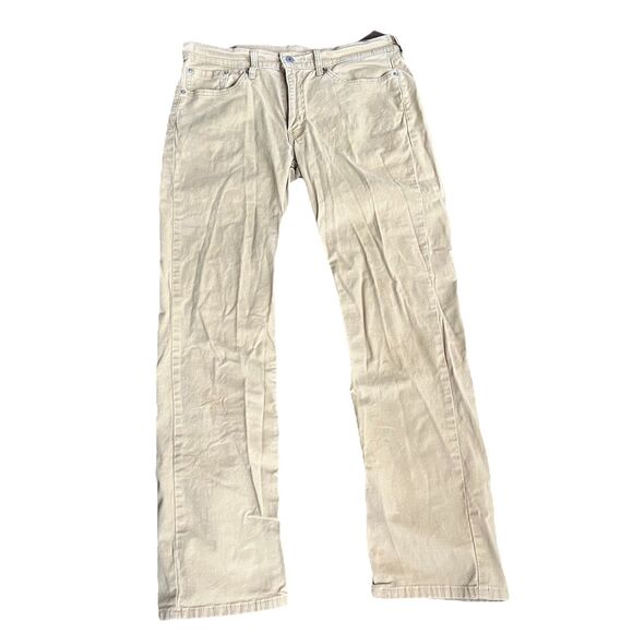 Levis 514 Pants Jeans Cut Men's 33x31 Khaki Straight Fit 100% Cotton - Picture 1 of 7